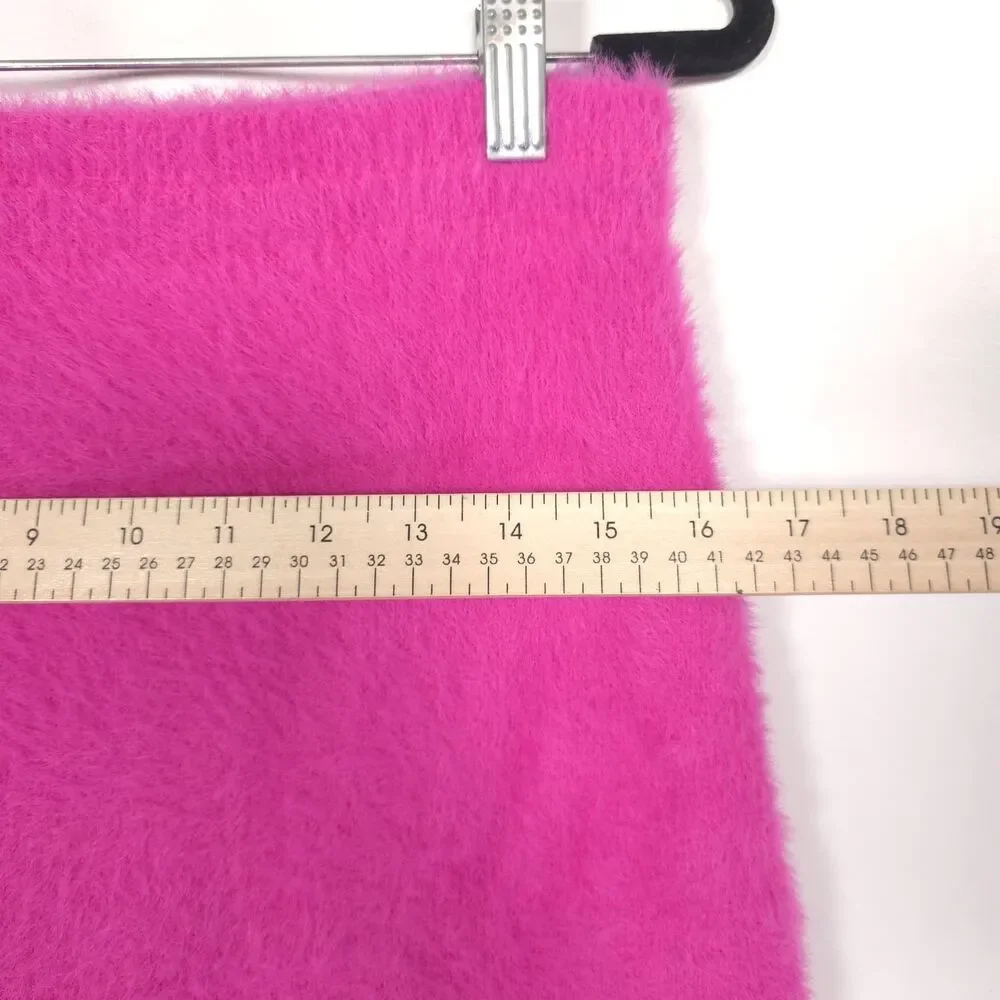 JONATHAN SIMKHAI Women's New XL Mini Skirt Hot Pink Barbie Fuzzy Soft Glam